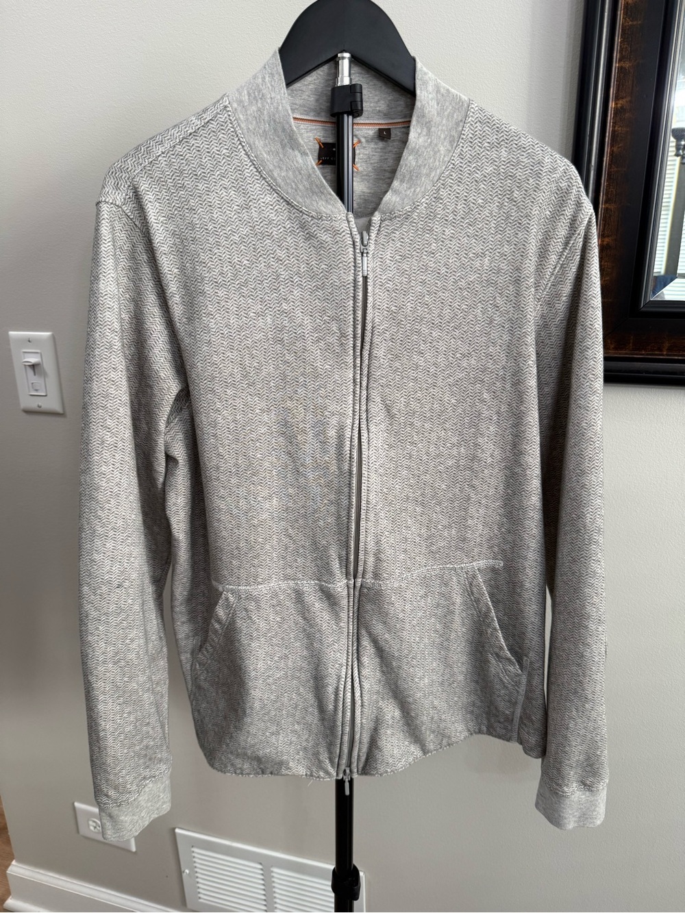 Left Coast Tee Men's Light Gray Zip-Up Shirt Jacket
